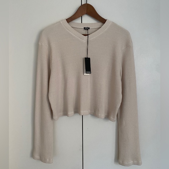 Monrow Tops - Monrow Cozy High V Neck Sweatshirt
